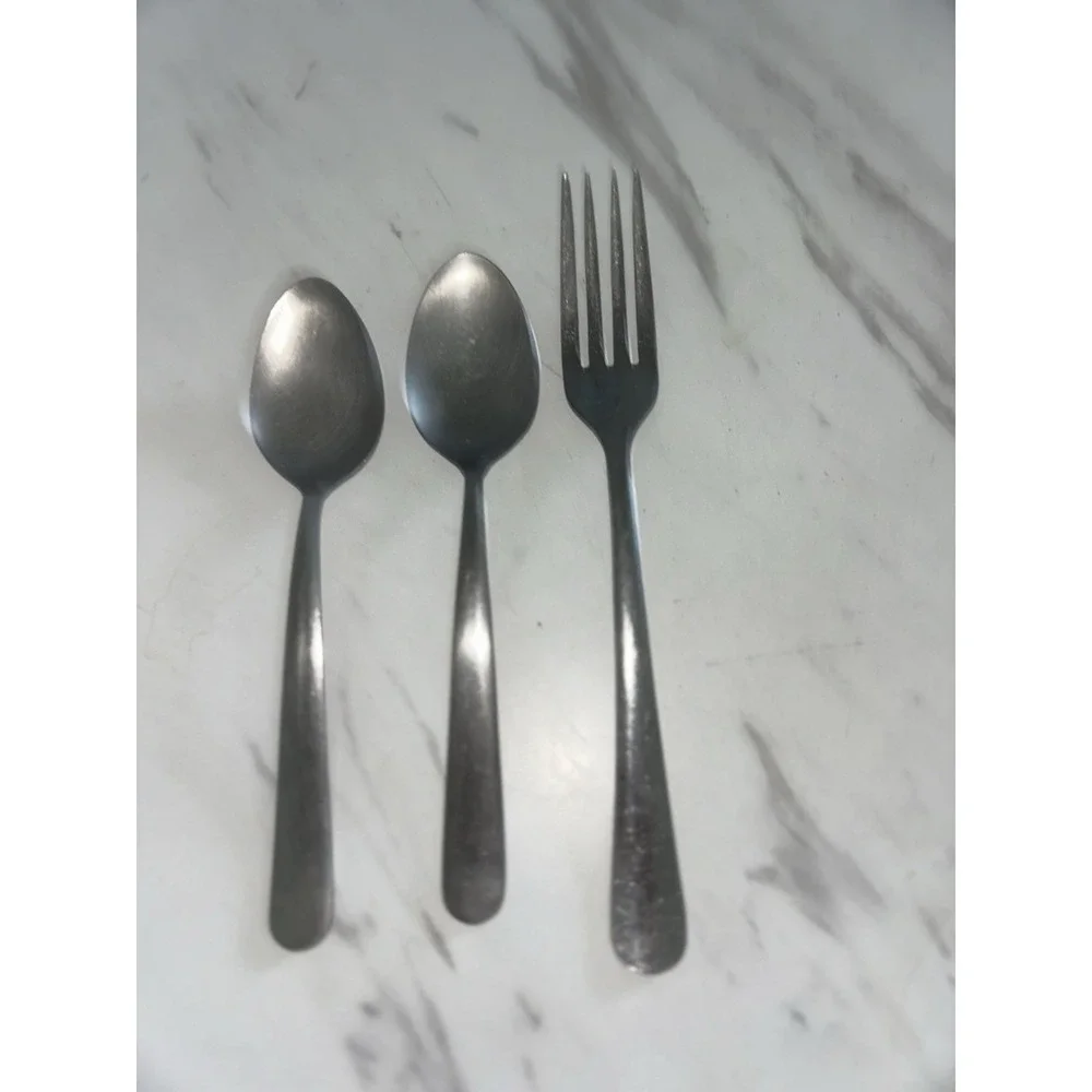 Delco Stainless Steel Dinner Fork 2 Teaspoons‎ Rounded Ends Japan Lot of 3